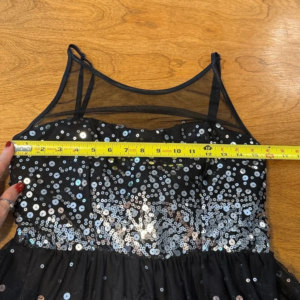 Emerald Sundae Black and Silver Sequin Mini Dress